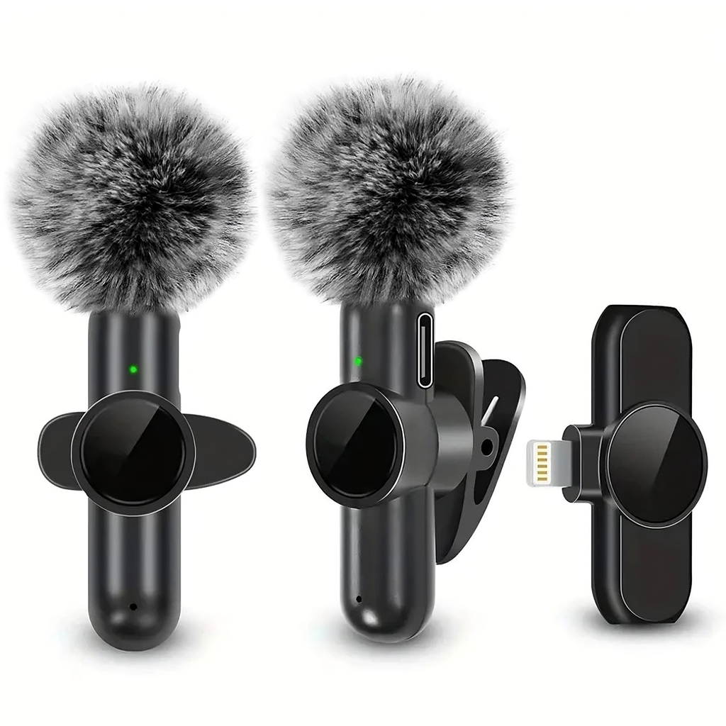 Wireless Lavalier Microphone clip-on for iPhone and Android