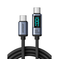 Braided USB Cable with digital power display screen