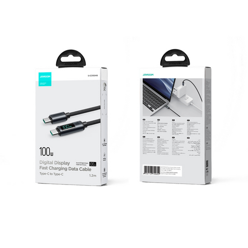 USB charging cable showing voltage and current in real time