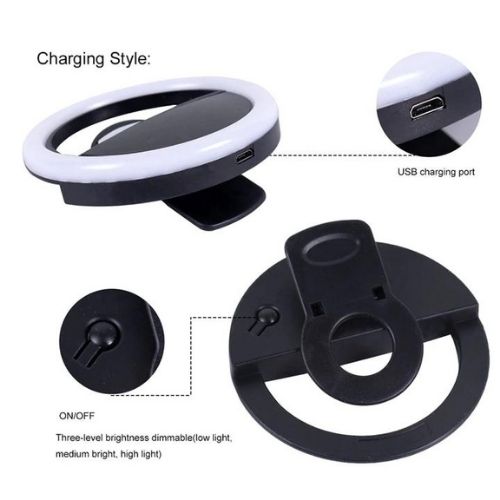LED selfie ring light for TikTok video calls and makeup